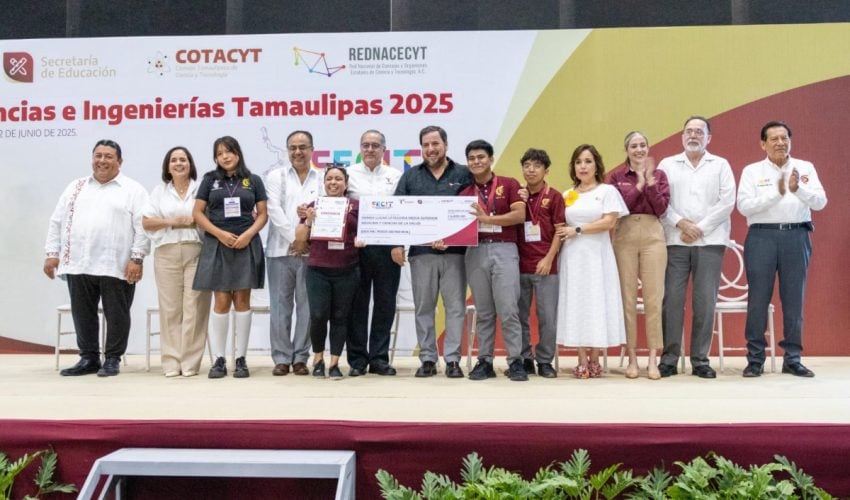 Reconocen a jóvenes talentos en la Feria de Ciencias e Ingenierías Tamaulipas 2025