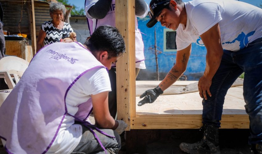 Continúan DIF Tamaulipas, INJUVE y TECHO construyendo vivienda progresiva para población vulnerable