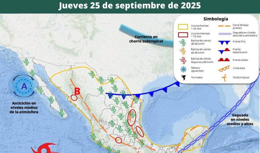 Prevén lluvias por ingreso del Frente Frío No. 4 en Tamaulipas a partir del jueves; persistirán altas temperaturas