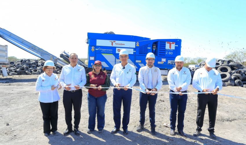 Pone en marcha Américo Villarreal planta trituradora de neumáticos en Matamoros