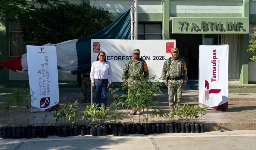 Entrega Gobierno de Tamaulipas 200 árboles al 77/o Batallón de Infantería